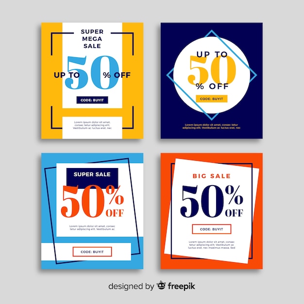 Vector sale web banner collectio