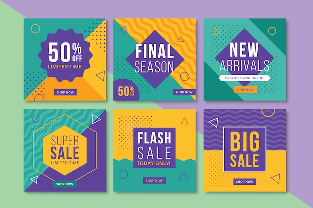 Vector sale web banner for social media