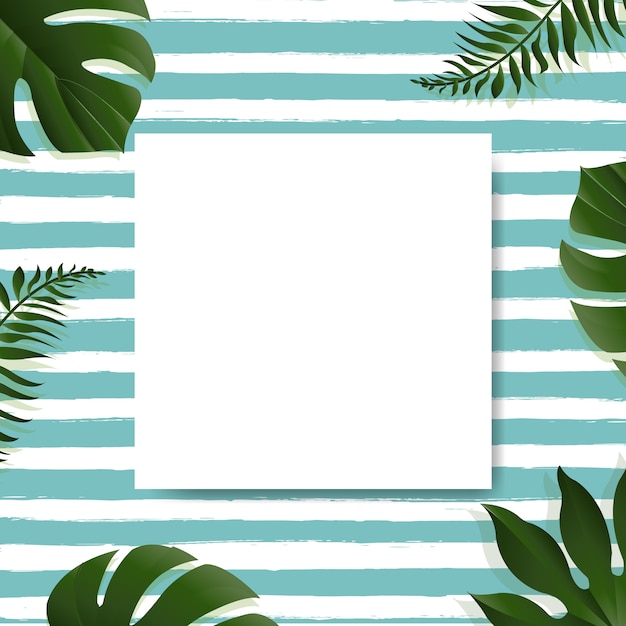 Sale  with tropical leaves background