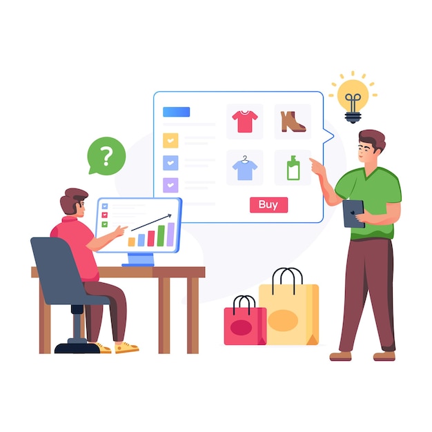 Sales analysis flat illustration is up for premium use