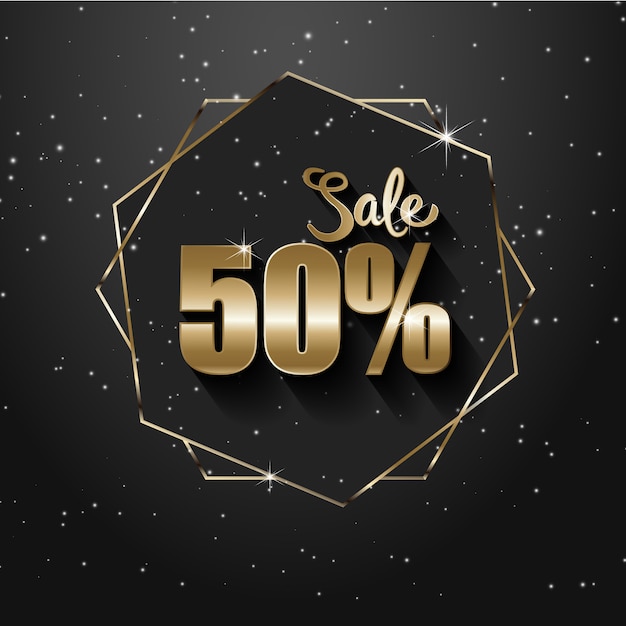 Vector sales banner with hexagon