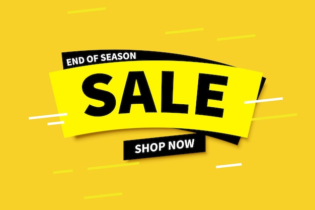 Vector sales banner in yellow and black design