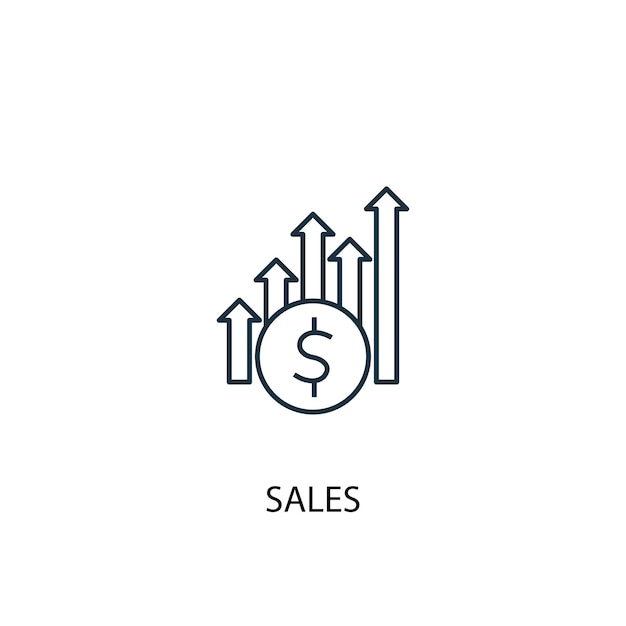 Sales concept line icon. Simple element illustration. Sales concept outline symbol design. Can be used for web and mobile UI/UX