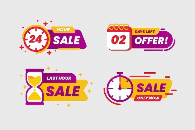 Vector sales countdown banner collection