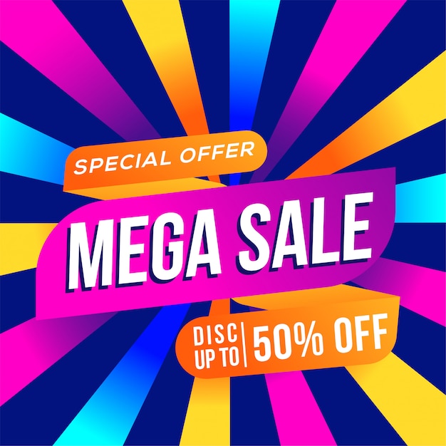 Vector sales discount banner template vector