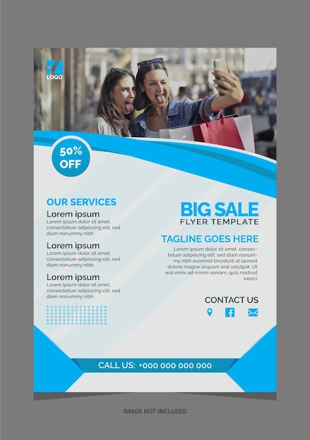 Vector sales discount flyer template