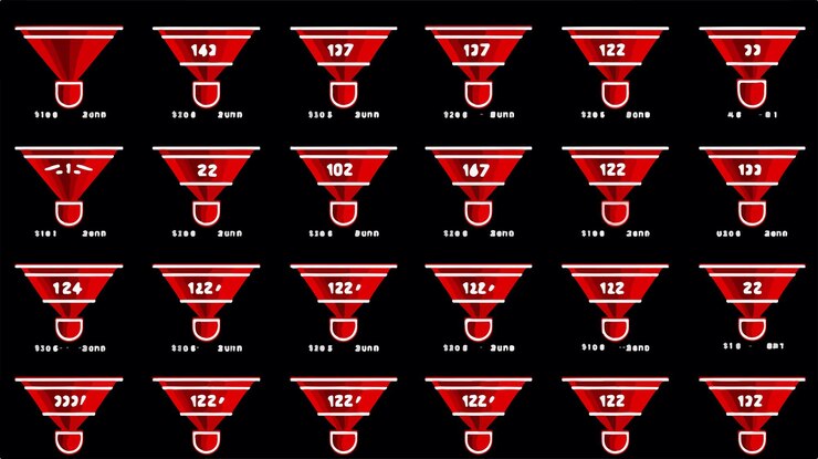 Vector sales funnel glyph icons pictogram