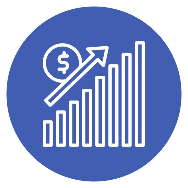 Immagine vettoriale dell'icona di crescita delle vendite può essere utilizzata per business analytics