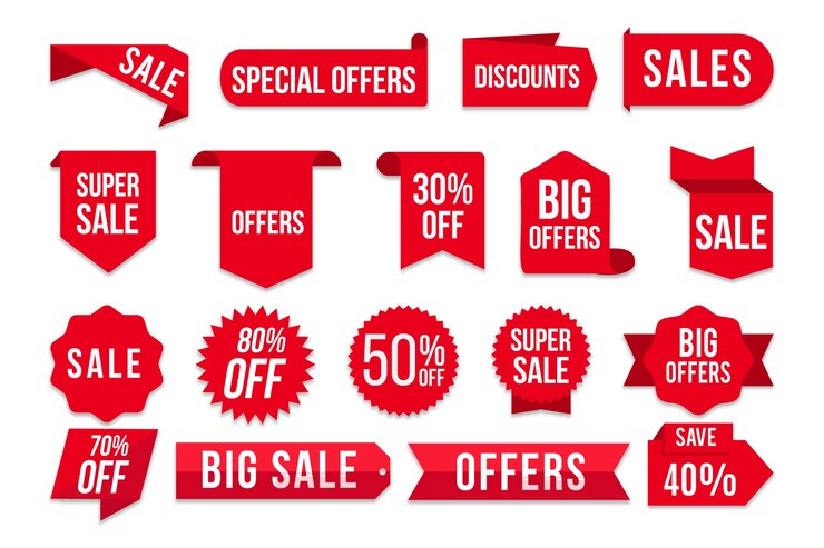 Vector sales label collection