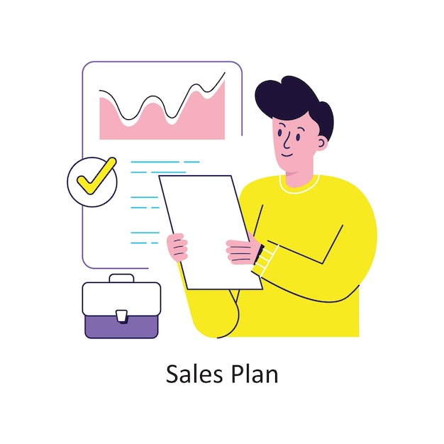 Sales Plan flat style design vector stock illustrations