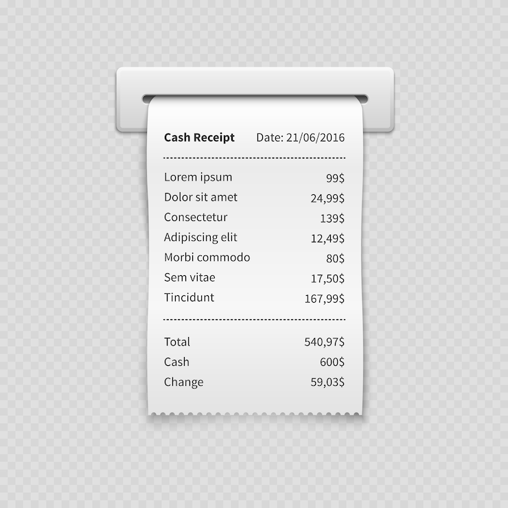 Vector sales printed receipt