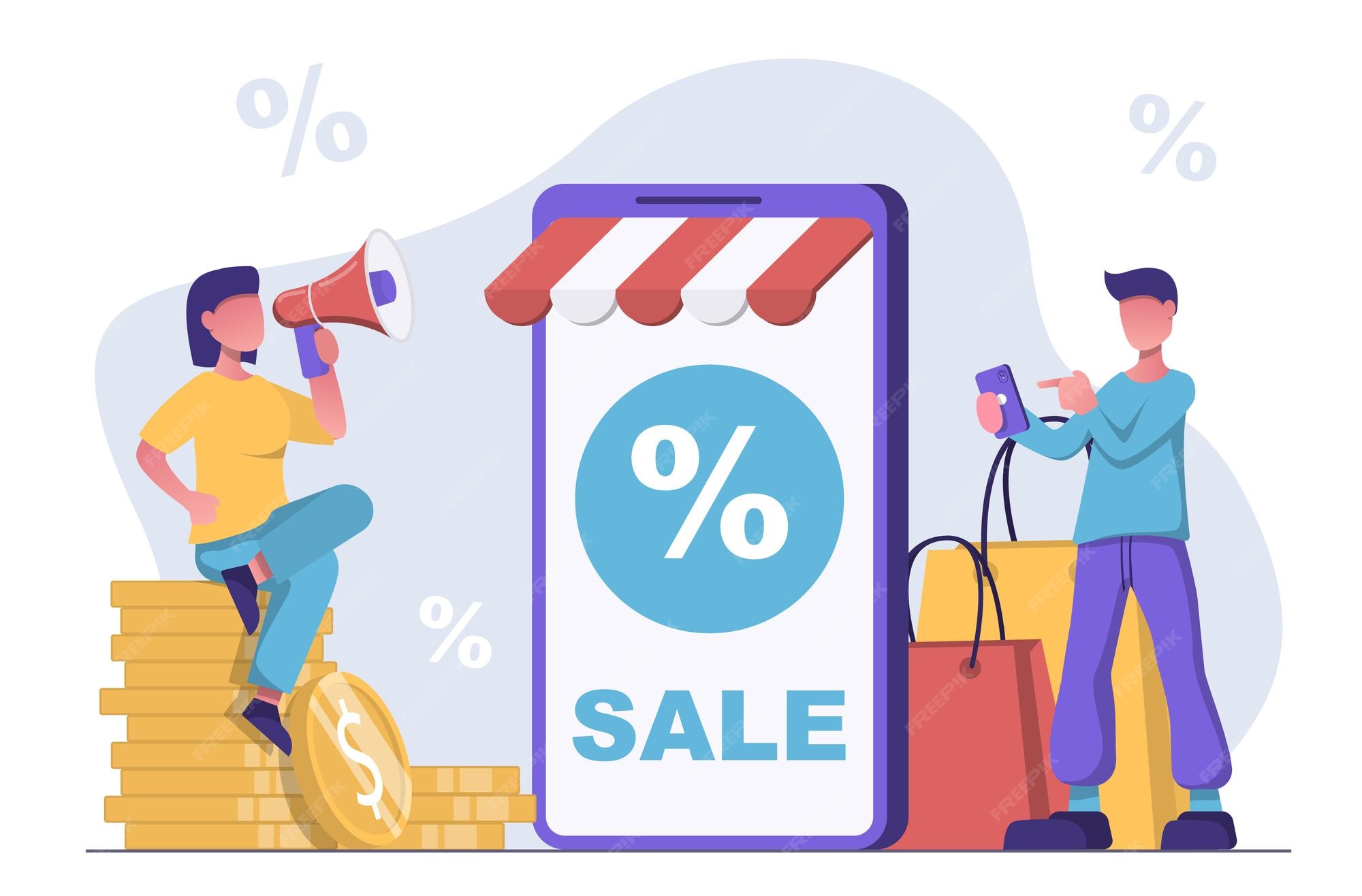 Sales Promotion Girl Vector Clipart