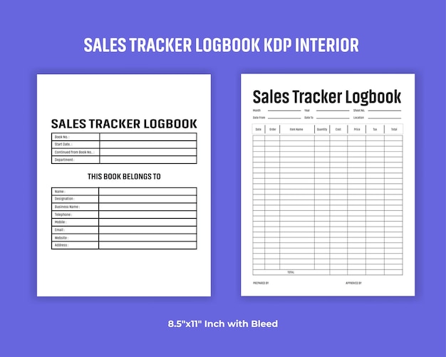 Vector sales tracker logbook