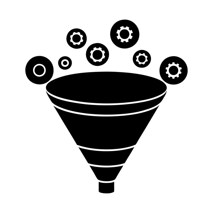 Vector a salesfunnel vector visually represents the stages a prospect goes through from awareness
