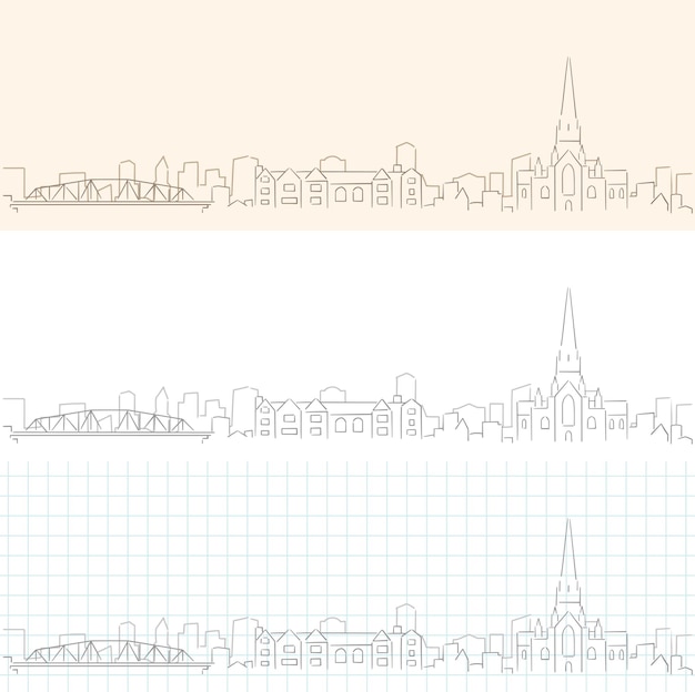 Vector salford hand getrokken profiel skyline