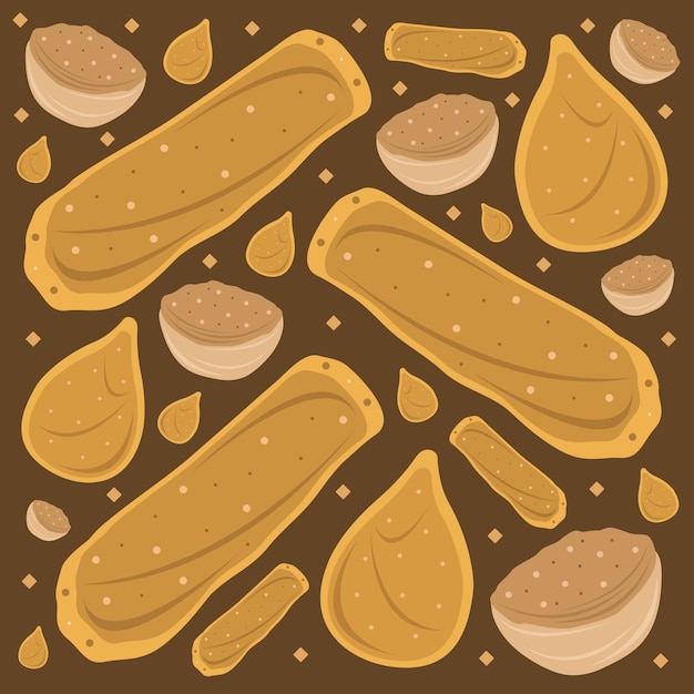 Salgadinhos croquette snack vector illustration