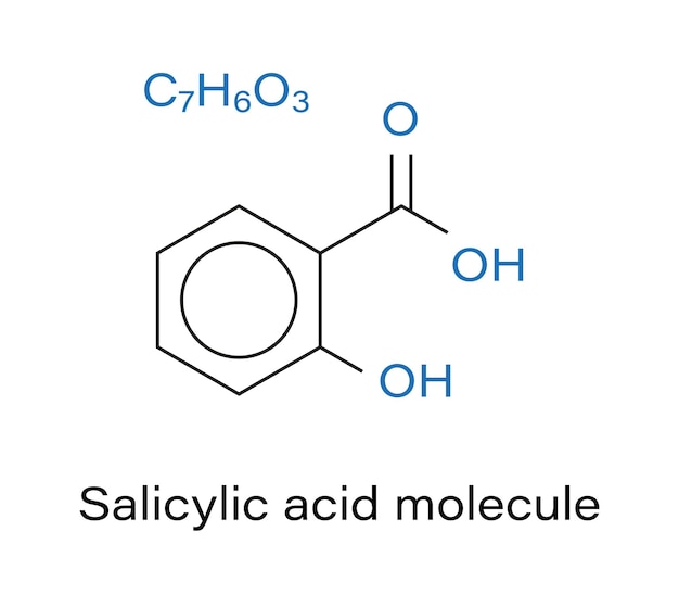 Vector salicylzuur molecuul chemische structuurformule vector illustratie