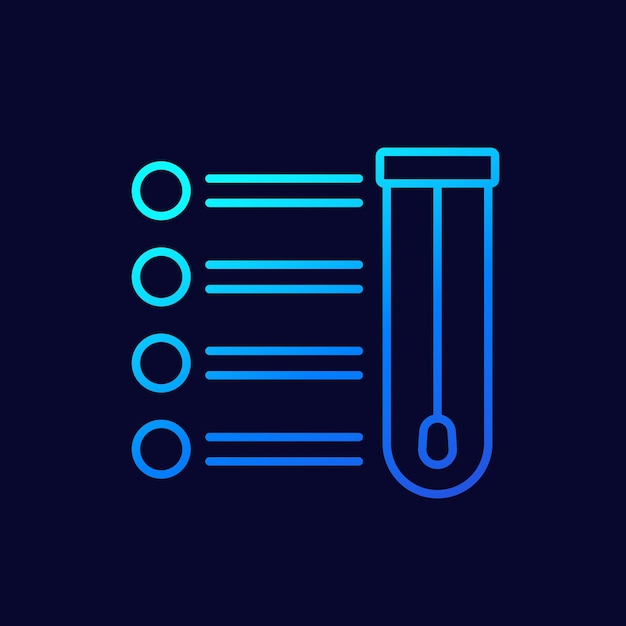 Saliva test or nasal swab line vector icon