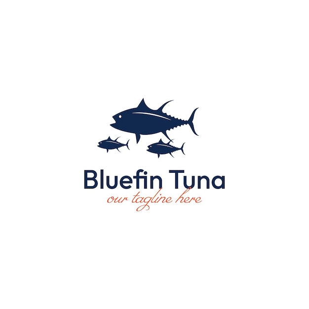 Salmon bluefish logo vector design illustration