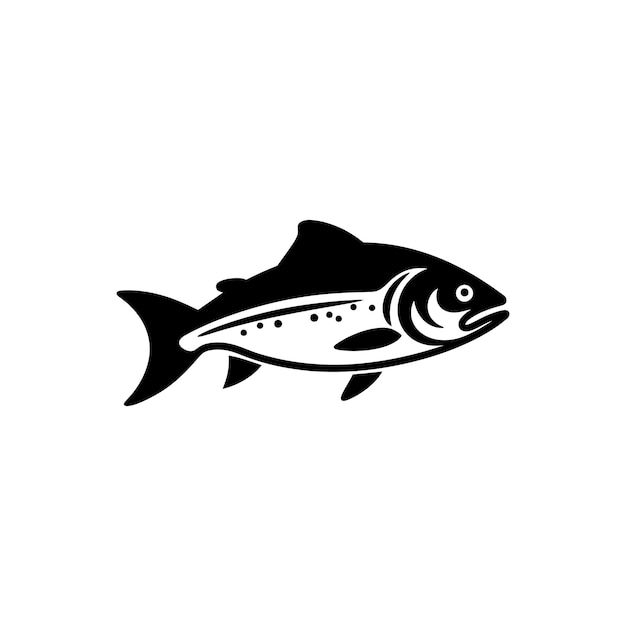 Salmon fish icon on white background simple vector illustration