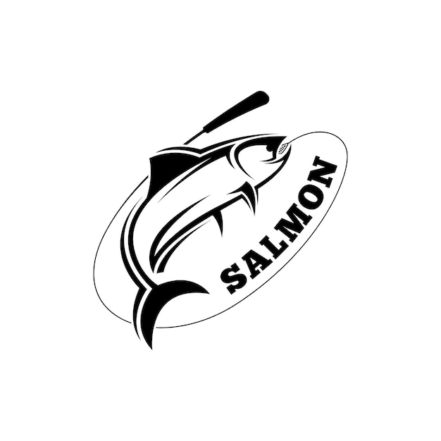 Vettore del concetto di design del logo del pesce salmone