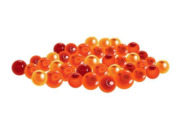 salmon fish. red caviar isolated on white background. raw seafood vector illustration. realistic product of healthy nutrition.