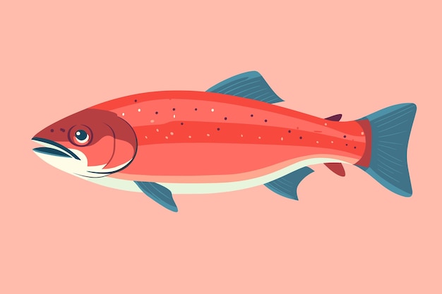 Vector salmon fish vector illustration in cartoon style