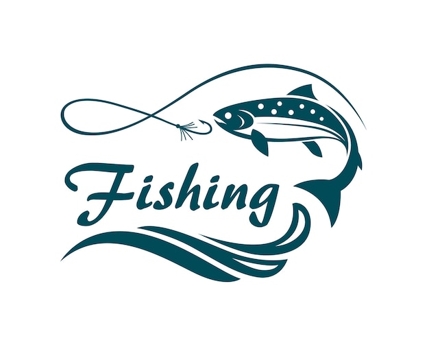 salmon fishing emblem