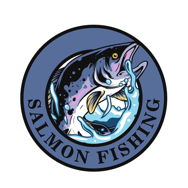 salmon fish seafood logo, Logos ft. salmon & fishing - Envato Elements