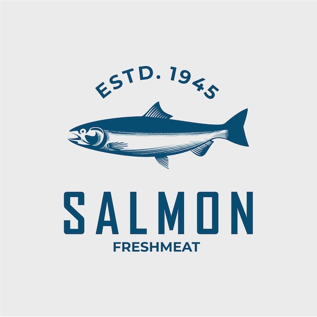 Salmon Fresh Meat Logo Design