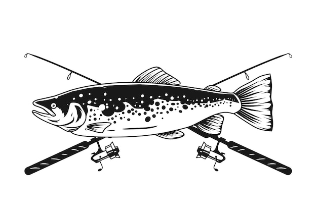 Vector salmon  and hook design