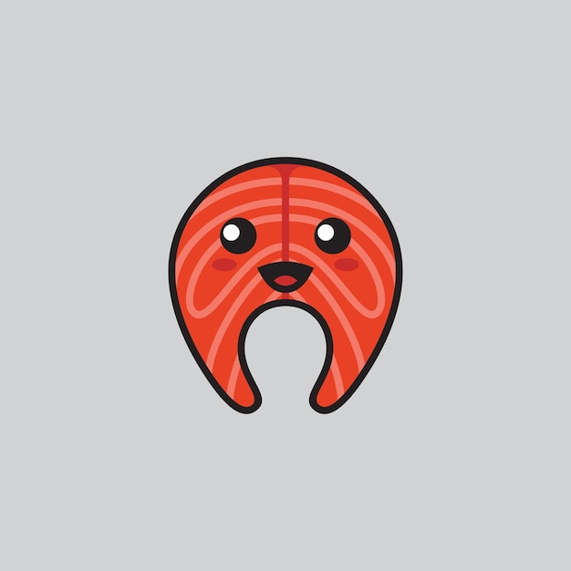 Salmon Meat Mascot Logo Design