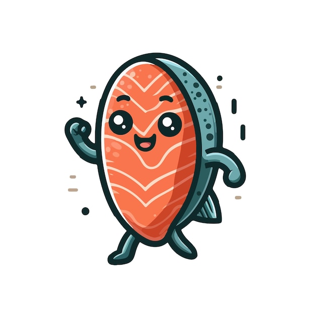 salmon slice character ai generated image