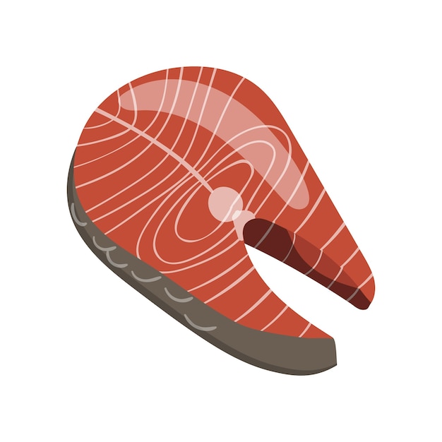 Salmon steak cartoon vector Illustration on a white background