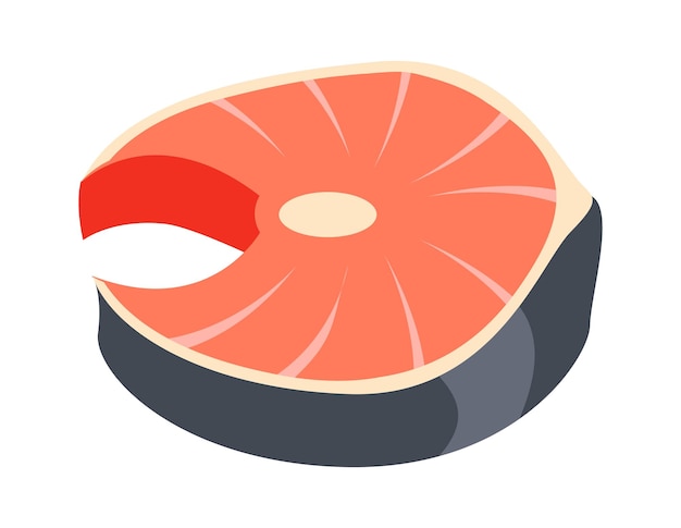 Salmon steak seafood vector illustration