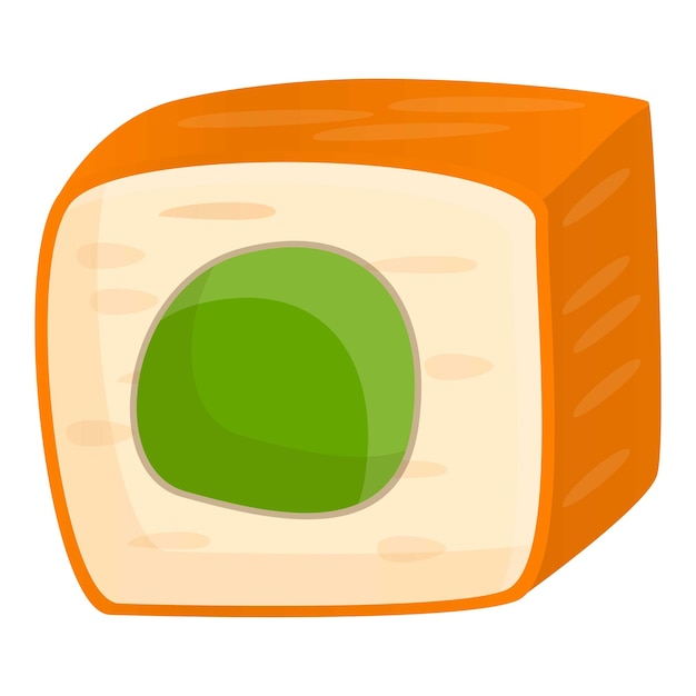 Икона суши лосося Карикатура на векторную икону суши ласося для веб-дизайна, изолированная на белом фоне