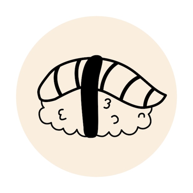 Salmon Sushi Lineout Vector