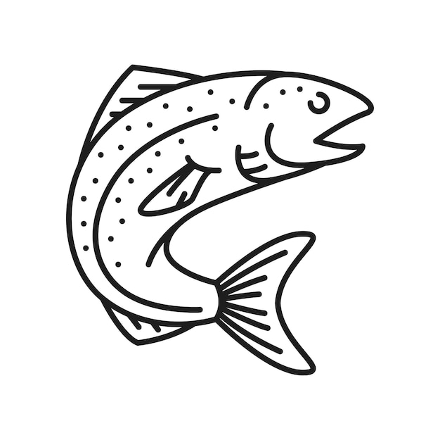 Salmon Sweden fish isolated tuna thin line icon