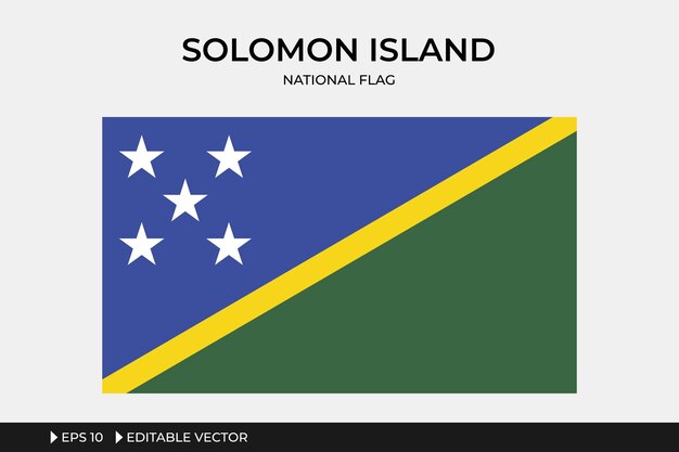 Salomonseiland nationale vlag bewerkbare vectorillustratie xAxAEps 10-bestandsindeling gemakkelijk te gebruiken en te bewerken