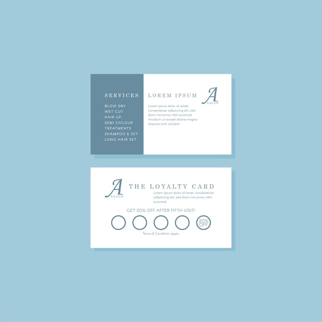 Salon loyalty minimalist card design