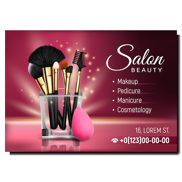 Salon schoonheid cosmetologie reclamebanner