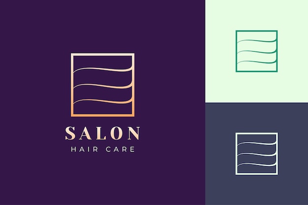 Salonlogo-sjabloon met eenvoudige en luxe haarvorm