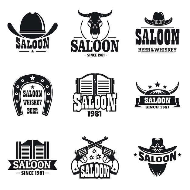 Saloon logo set