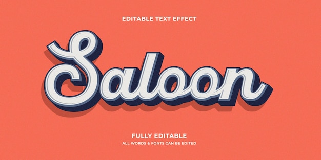 Saloon text effect editable vintage or retro text effect