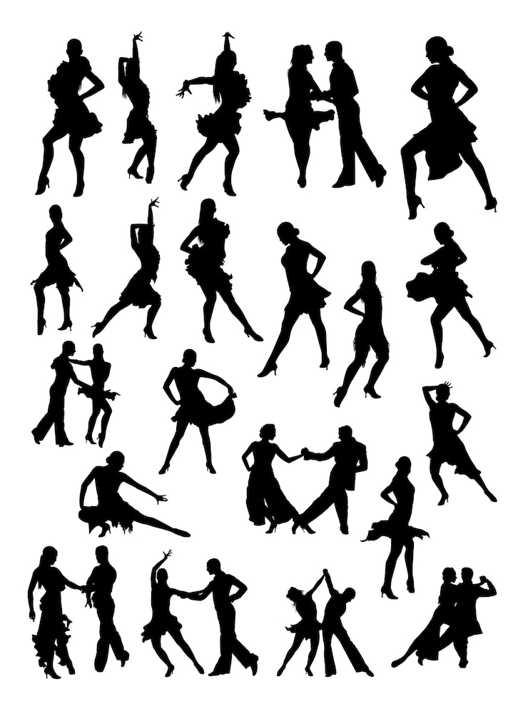 Vector salsa danseresilhouet