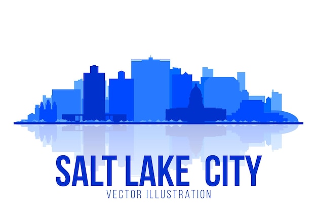 Vettore silhouette dello skyline di salt lake city su sfondo bianco illustrazione vettoriale per banner web e stampa