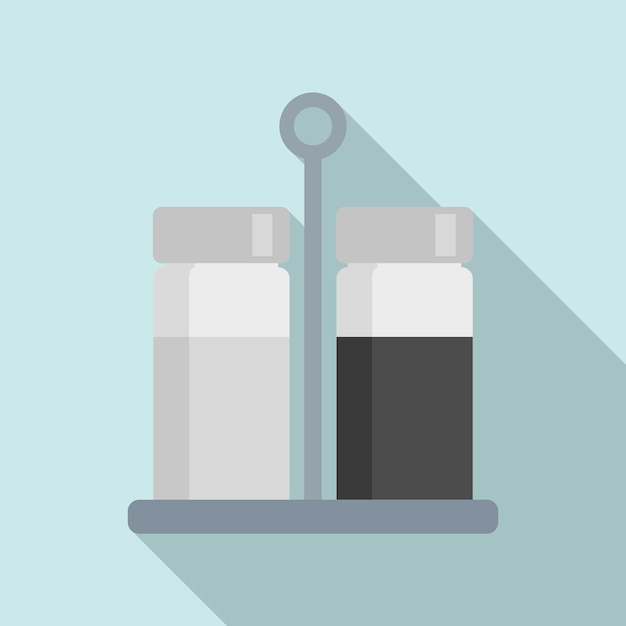 Salt pepper container stand icon Flat illustration of salt pepper container stand vector icon for web design