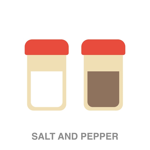 Salt and pepper illustration on transparent background