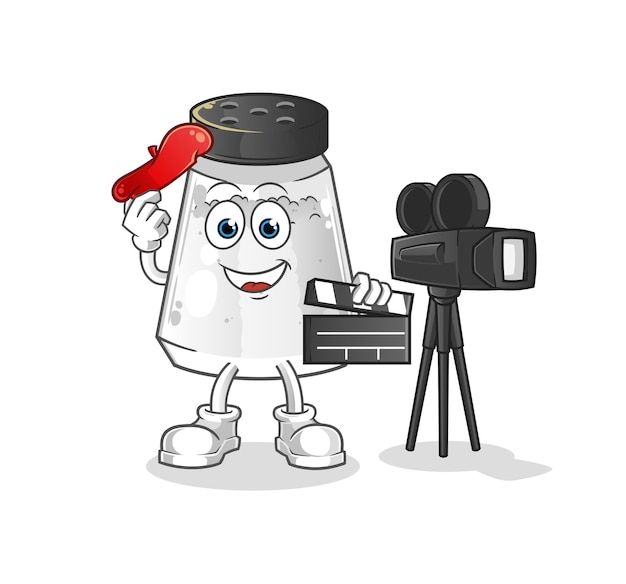 Salt shaker director mascot cartoon vector