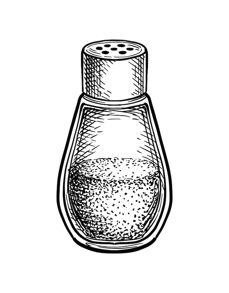 Vector salt shaker ink sketch